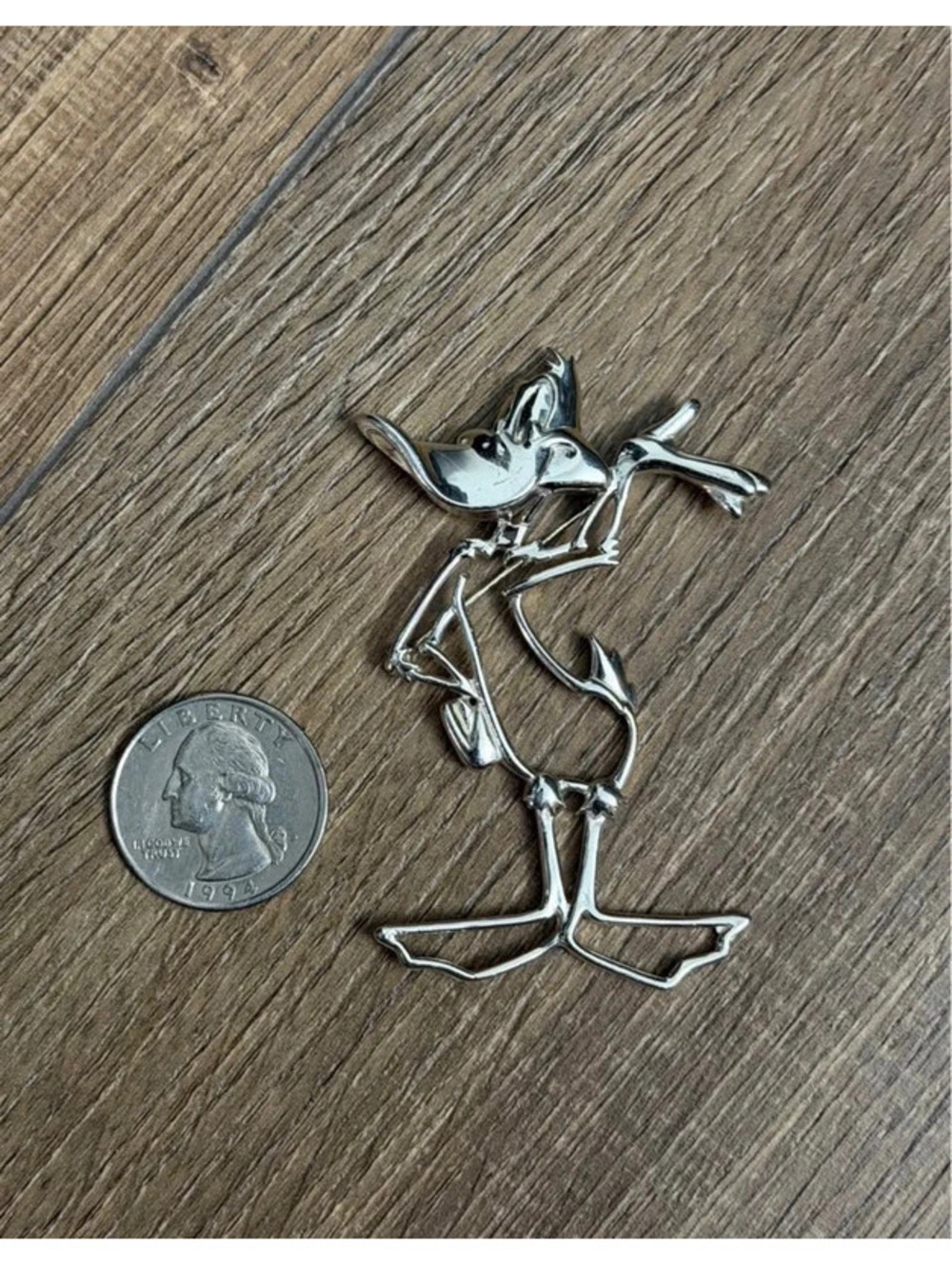 Vintage 1995 Warner Bros .925 Silver Daffy Duck Brooch